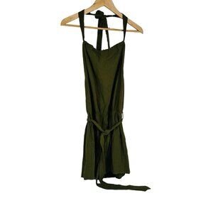 Shein Army Green Romper Open Back Halter Style Tie Waist Teen Sz Large 1 Piece